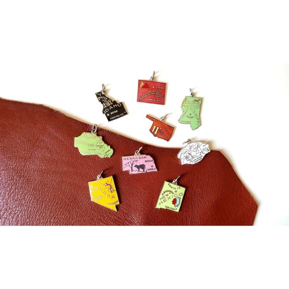 Oklahoma Enameled State Charm,  Other States Available - Picture 5 of 5